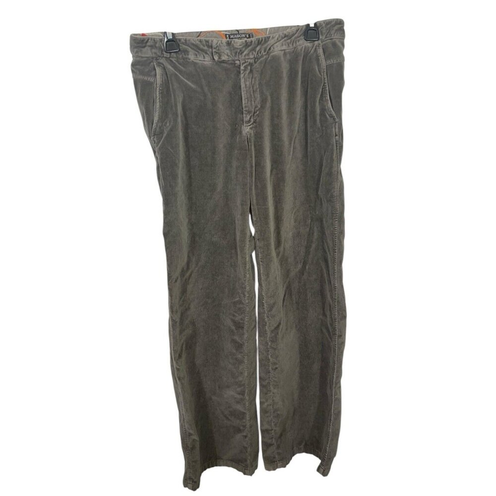MASON'S WOMAN RITES European Size 46 Green Velour Velvet Pants